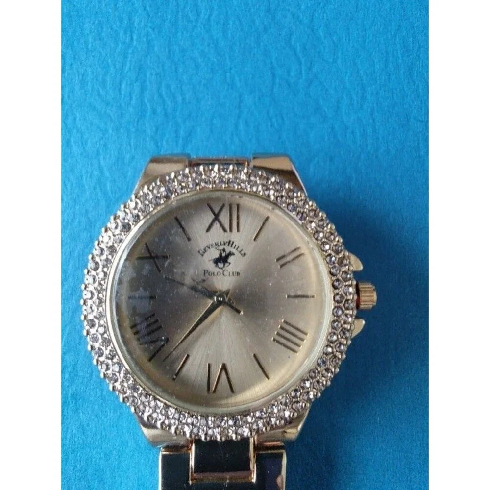 New without box Women's Beverly Hills Polo Club Gold Tone Watch with Crystals